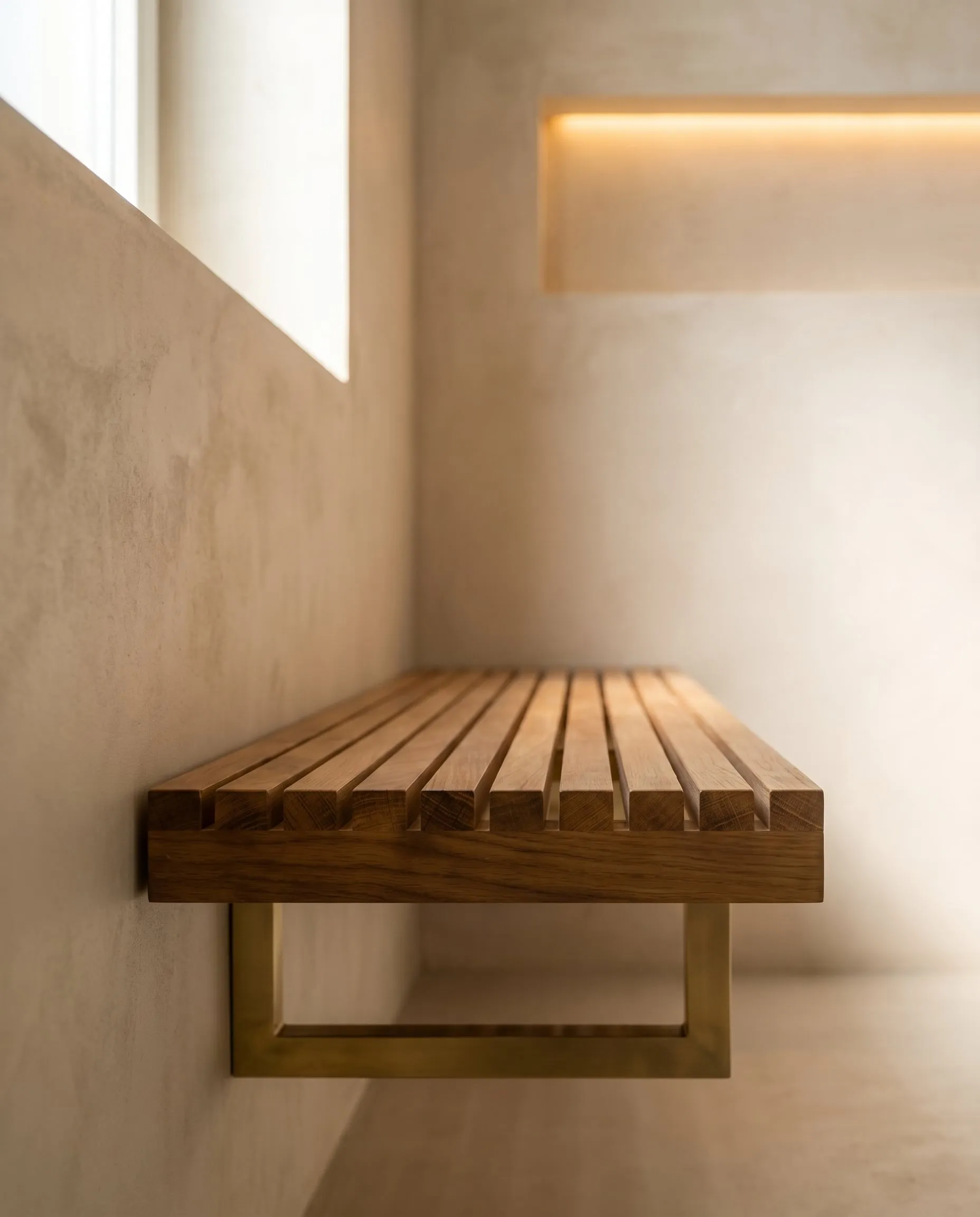 Prysznic walk-in w mikrocemencie — detal