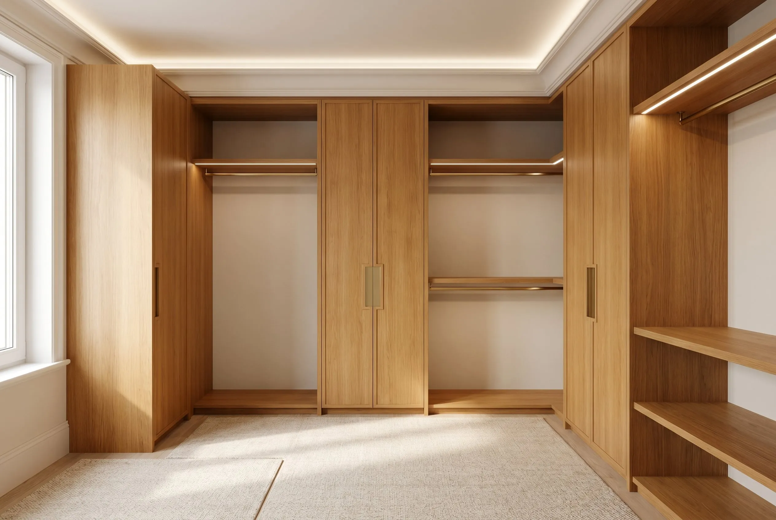 Garderoba dębowa walk-in — Szafy i garderoby, Kraków, Wola Justowska